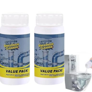 Déboucheur puissant pour éviers et canalisations, poudre pour déboucher les canalisations, mousse pour déboucher les canalisations, agent puissant pour déboucher les canalisations (2 pièce)