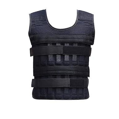 Generic Gilet lesté de 20 kg, poids de charge réglable, gilet d'entraînement, gilet de fitness – Noir, maille respirante et doublure en coton, pratique, 60 x 42 cm