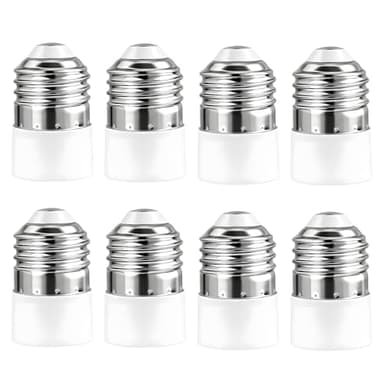 8 PCS E27 vers E14 Adaptateur de Douille, Adaptateur E14 E27 pour Douille Ampoule E27, Douille Voleuse Universelle pour Ampoules LED, Halogènes et Incandescentes, Installation Facile