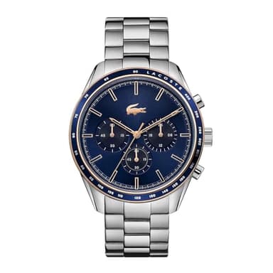 Lacoste Montre Chronographe à Quartz pour Homme Collection Boston avec Bracelet en Acier Inoxydable Argenté - 2011081