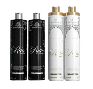 Ritta Indien Kit de Lissage Professionnel, Shampooing Clarifiant et Protéine, 1000ml, Sans Formol, Pour Tous Types de Cheveux
