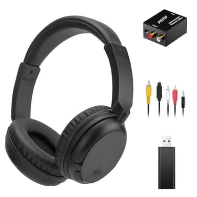 Casque sans fil pour TV, Casque Supra-Auriculaire Bluetooth 5.3 avec Fonction Radio RM, Casque TV Sans Fil Léger pour Personnes âGées, 30 Heures de Lecture, port Confortable Sans délai Audio, Noir
