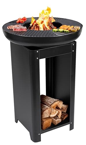 BBQ Collection Brasero et Plancha - Barbecue Japonais 61 x 90 cm - Grille Barbecue Teppanyaki - Brasero Exterieur Jardin et Terrasse - Cuisine Exterieur - Métal