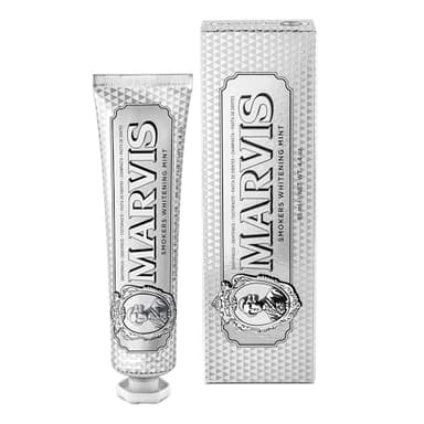 Marvis Dentifrice blanchissant pour fumeurs, Menthe, 85 ml, Favorise le blanchiment naturel des dents, Dentifrice anti-plaque & fraîcheur longue durée