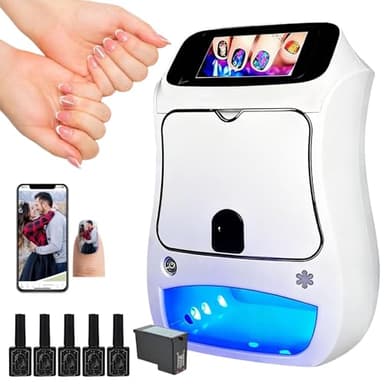 AUTUMFLATGAO Imprimante à Ongles, Nail Art Printer Machine avec écran Tactile, Imprimante Numérique 3D pour Salon De Manucure, avec Machine à Ongles, Vernis Et Sèche-Ongle