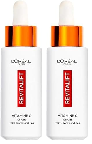 L’Oréal Paris – Sérum 12% Vitamine C Pure + Acide Salicylique + Vitamine E – Antioxydant & Anti-Âge – Teint irrégulier, Pores et Ridules – Flacon Anti-UV – Revitalift Clinical – 30 ml (Lot de 2)