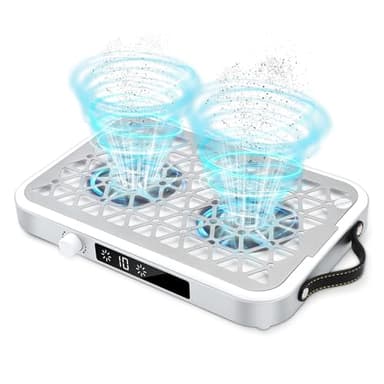 EBANKU Aspirateur à ongles Professionnel 48W, Aspirateur Manucure Portable 8400PRM, 10 Vitesses, Filtres Jetables (30 pièces), Moderne et Léger, pour la Manucure au Salon ou à la Maison