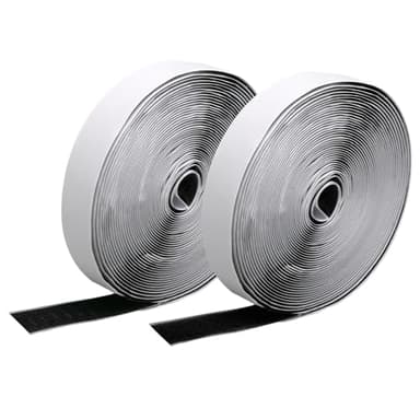 Scratch Autocollant Double Face, 8M x 2mm Extra Forte Velcro Adhésif Puissant Scratch Double Face Velcro pour Intérieur et Extérieur Cadre Fenêtre Moustiquaire et Bricolage (Noir)