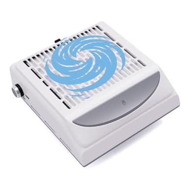 MOKEKA Aspirateur à ongles de 80 W, aspirateur à ongles professionnel avec vitesse réglable, filtre réutilisable et USB pour recharge smartphone (blanc)