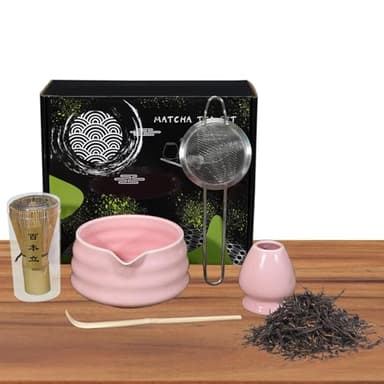 Acunny Kit Matcha en céramique, ensemble de cuillères à fouet Matcha | Ensemble Matcha 5 pièces Natural Safe,Kit Matcha professionnel robuste pour la maison, la cuisine, la salle à manger, les amis et