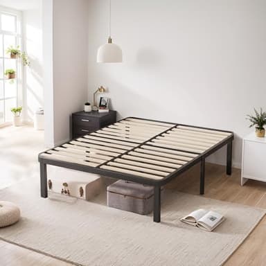 Luxirest - Sommier 140x190 | Sommier à Lattes avec 7 Pieds | 28 Lattes | Résistant et Confortable | Montage Rapide et Facile