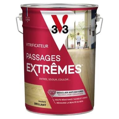 V33 Vitrificateur passages extrêmes, Incolore brillant, 5L