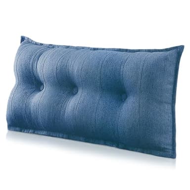 strusery Grand coussin de lecture pour lit - Dossier confortable pour s'asseoir, lire, regarder la télévision et se détendre, coussin de lit de jour et traversin, noir, 100 x 50 x 8 cm