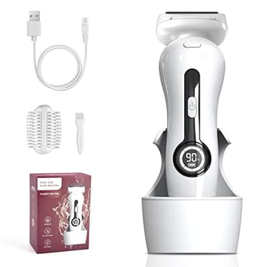 Rasoir électrique pour femme, avec lumière LED, rasoir électrique sans fil humide et sec pour aisselles, jambes et maillot, rechargeable