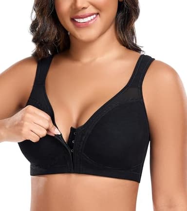 DotVol Soutien-Gorge Femme Minimizer Grandes Tailles Soutien-Gorge avec Fermeture Avant sans Armature Non Rembourré Confort sous-vêtements