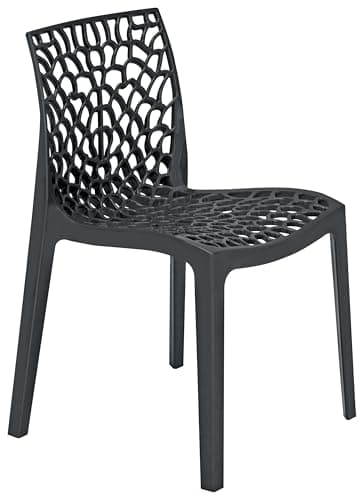 METRO Professional Chaise de terrasse Saphir, Empilable, Plastique, Anthracite