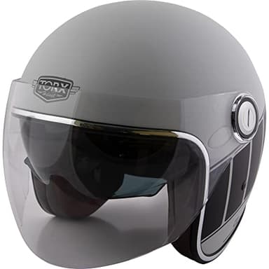 Casque Jet Torx Compatible avec Deux Roues Torx Taille M Salt Lake TZ Grey Black Mat