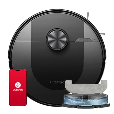 Ultenic Robot, Navigation LiDAR, Cartographie Multi-étage, Connecté App-Alexa-Siri-IFTTT, Mince, Silencieux - pour Poils d’Animaux, Cheveux, Poussière et Moquette