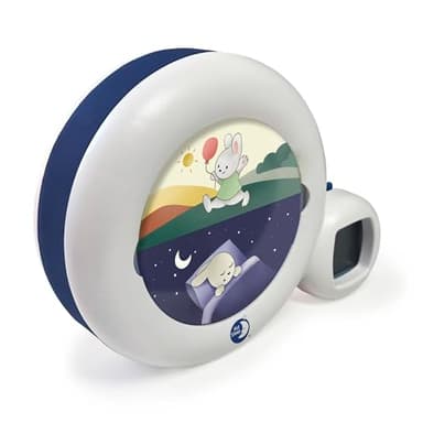 Pabobo x Kid Sleep - Réveil Educatif - Enfant - Jour/Nuit - Musical - Veilleuse & Réveil - Fille et Garcon - Secteur ou Pile - Moon 3 en 1 - Blanc