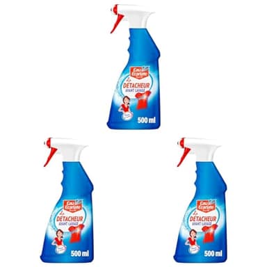 Eau Ecarlate Détacheur Avant Lavage – Pistolet (500 ml) – Textiles blancs ou colorés – Lavage en machine et à la main (Lot de 3)