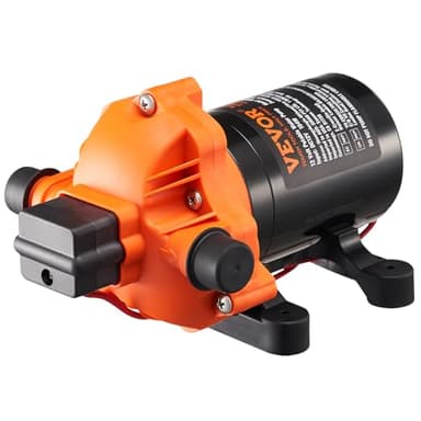 VEVOR Pompe à Eau à Membrane 12 V CC 3,5 GPM 13,25 L/min 3 Chambres avec Pressostat, Interrupteur de Pression Automatique, 50 PSI, Port MNPT 1/2'', pour Camping-car, Yacht, Camion-restaurant, Maison