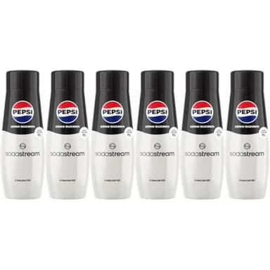 SodaStream Lot de 6 Concentrés Pepsi Zéro Sucres pour Machine à Eau Pétillante et Soda | Préparez jusqu'à 9 Litres de Pepsi en Quelques Secondes, Goût Original, 440ml