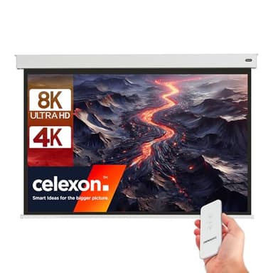 celexon Professional Plus V2.0 écran de Projection sur Batterie 110" | 220x165 cm 4:3 | écran 8K, Full HD pour vidéoprojecteurs avec câble de Charge & télécommande | Montage Mur/Plafond