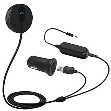Kit Bluetooth de Voiture Besign, Récepteur Bluetooth, Adaptateur Audio Mains Libres sans Fil 5.0 avec Micro, Base Magnétique et Isolateur de Terre de Bruit pour Audio de Voiture