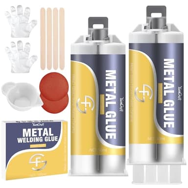 Colle Metal 100ml Bi-composant, Colle Metal Extra Forte, Adhésif Époxy Hautes Températures, Soudure à Froid pour Collage & Réparation des Métaux, Aluminium, Acier Inoxydable, Plastiques & Céramiques