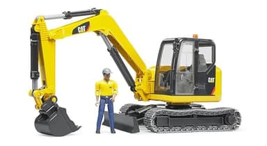 bruder - 02466 - Mini Pelleteuse CATERPILLAR Jaune avec Personnage