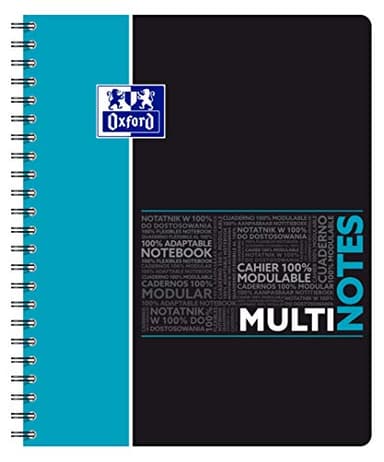 OXFORD Etudiants Cahier Spirale Multinotes au Format A4+ 160 Pages Grands Carreaux Seyès - Cahier avec 3 Intercalaires