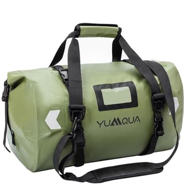 YUMQUA Sac de Voyage Étanche 40L - Grand Sac de Sport pour Moto, Bateau, Camping - Vert Armée