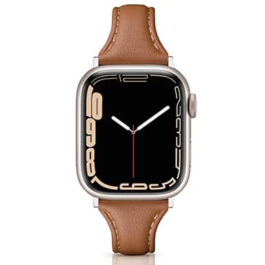 Tuocal Bracelet en cuir véritable compatible avec Apple Watch 38 mm, 40 mm, 41 mm, 42 mm (Series 10) - En cuir souple et élégant - Pour iWatch Series 10 9 8 7 6 5 4 3 2 1 SE Sports Edition Femme