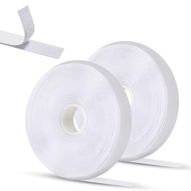 Oderra Bande Adhésive Double Face Blanche - 8m x 2cm Scratch Autocollant Puissant pour Cadre Photo, Fenêtre, Moustiquaire - Fixation Sans Percer, Idéal pour le Bricolage - 2 Rouleaux