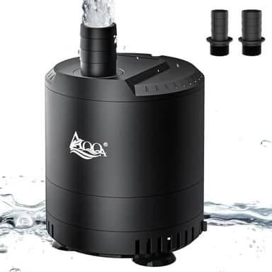 AQQA Aquarium pompe à eau, pompe à eau submersible ultra silencieuse, pompe à Fontaine réglable 600l / h, pompe à eau pour réservoir à poissons AQ077 (6W 600L/H)