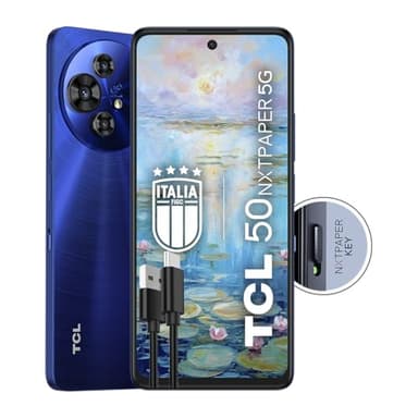 TCL 50 NXTPAPER 5G - Smartphone 5G Écran 6,8 120Hz Nxtpaper 3.0, 256 Go, 16 Go RAM, Triple Caméra 108Mpx, Android 14, Batt, 5010 mAh, Bleu, câble USB Type-c supplémentaire