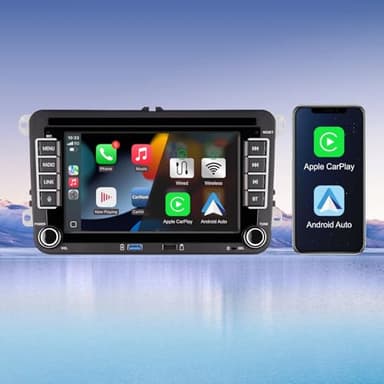 Autoradio pour Golf 5 6 Carplay/Android Auto pour VW Touran Jetta Passat Beetle Tiguan Seat T5 EOS Polo CC Magotan, IPS Écran Double Din avec Bluetooth FM/AM/RDA