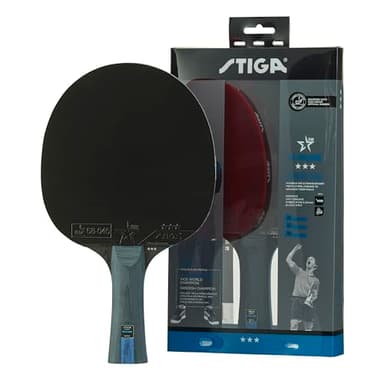 STIGA Future - Raquette de Tennis de Table 3 Étoiles pour Joueurs Offensifs avec Lame à 5 Plis, Manche Concave et Technologie WRB - Approuvée par l'ITTF, Rouge/Noir