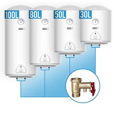 Aquamarin® Chauffe Eau Electrique - Capacité 100L, 220-240V, 1,5kW, Max 75°C, Economie d'Energie, Thermostat, Montage Vertical, Acier Emaillé - Chaudière Electrique, Réservoir, Salle de Bain