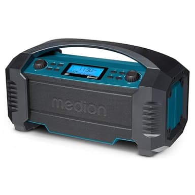 MEDION Radio de Chantier Life (E66050), Poste Radio Dab+/Bluetooth, Radio Portable Robuste idéale pour Le Camping ou Le Jardin, résiste aux éclaboussures d'eau