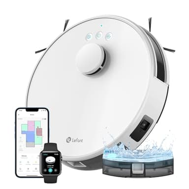 Lefant 4000Pa 2 in 1 Robot Vacuum Cleaner, LiDAR Navigation, Multi-Stage Mapping, Virtual Areas, Robot Vacuum Cleaner Connected by Alexa/APP/WiFi, Ideal for Pet Hair Carpets Hard Floors, M1