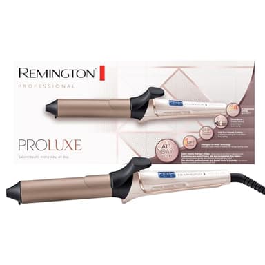 Remington Boucleur à cheveux [32mm: boucles glam] PROluxe (Technologie Intelligente OPTIheat, chaleur constante ciblée, Avec pince, Ecran LCD,10 réglages 120-210°C) Fer à boucler CI9132