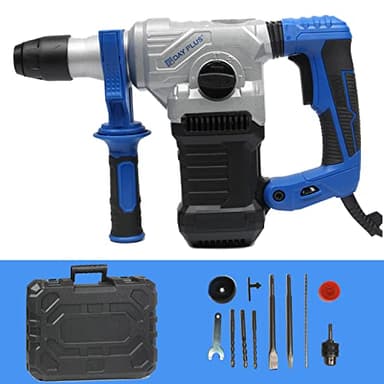Perceuse à Percussion Filaire, Perceuse Visseuse 1500W 6J Professional Marteau-perforateur électrique, Mode Marteau Perforateur/Perçage,Mandrin SDS-Plus, Poignée Rotative à 360°,Jauge de Profondeur