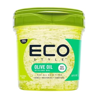 Gel coiffant à l'huile d'olive Ecostyle, tenue toute la journée, sans alcool & paraben, sans sulfate & desquamation, anti-démangeaisons, 473 ml