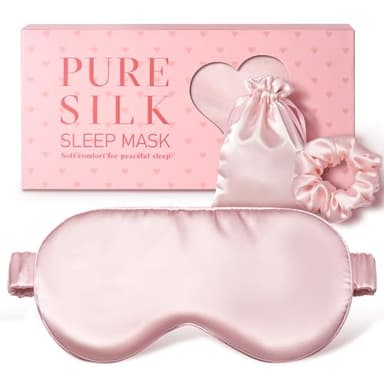 LitBear Masque de sommeil 100% pure soie de mûrier 22 mommes 6A - Masque de sommeil entièrement bloquant la lumière pour les femmes, les hommes, les personnes dormant sur le côté - Avec élastique en