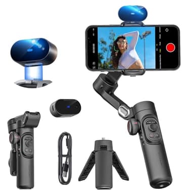 AOCHUAN XE AI Version, stabilisateur de cardan pour Smartphone, Suivi AI, contrôle gestuel, cardan d'inception avec TikTok Youtube, stabilisateur Pliable à 3 Axes pour iPhone et Android