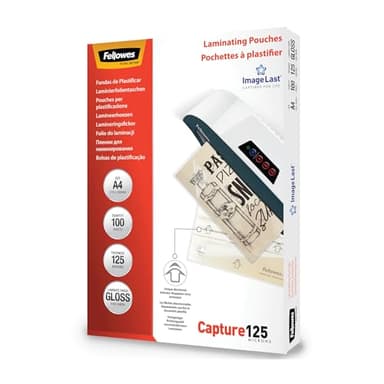 Fellowes Pochette De Plastification A4 125 Microns Pack De 100 Feuilles Plastifieuse A4 Finition Brillante Aspect Haute Qualité Photos Affiches Loisirs Créatifs Technologie ImageLast Capture 125