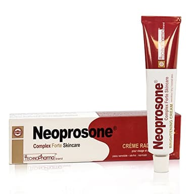Neoprosone, Crème Éclaircissante pour la Peau | 1,7 fl oz / 50 ml | Atténue les Taches Sombres sur : Visage, Coudes, Genoux, Corps | avec Alpha Arbutin, Acide Lactique, Huile de Ricin