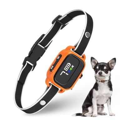 RICIVI Collier Anti Aboiement pour Petits Chiens, Anti Aboiement Chien, avec 7 Niveaux de Sensibilité, 3 Modes Ajustables Son/Vibration, IP67 Waterproof, Efficace et Humain, Orange
