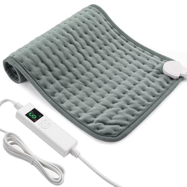 Coussin Chauffant Electrique avec 6 Niveaux de Chaleur Minuterie de 6 Heures, Ceinture Chauffante Lombaire 30 x 60cm, Chauffage Rapide, Lavable en Machine,Coussin Chauffant Dos,Epaule et Nuque Gris